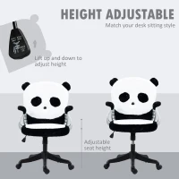 Vinsetto Cute Office Chair, Fluffy Panda Desk Chair with Padded Armrests, Tilt Function, Adjustable Height, Black and White(m-4)