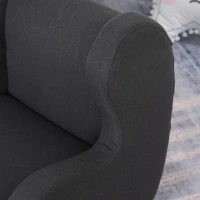 HOMCOM Kindersessel, Minisessel, Kindersofa für 3-6 jahre alt, Holzbeine, Grau, Leinen+Schaumstoff+Gummiholz, 45,5 x 43 x 56 cm(m-9)