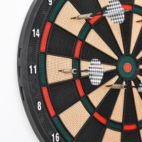 HOMCOM Tinta electronica pentru darts din PP cu 6 Sageti si Panou de Scor pentru Puncte, 44x39.5x2.2cm, Negru(m-8)