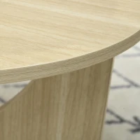 HOMCOM Masa Laterala Canapea, Masa Laterala pentru Camera de Zi, Masuta de Cafea Ovala de Casa de Vacanta pentru Acasa, Stejar(m-8)