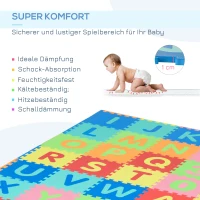 HOMCOM Mata puzzle dla dzieci 36 elementów mata do zabawy z literami i cyframi EVA kolorowa(m-4)