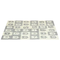HOMCOM Kinder Puzzlematte 108 Stück Spielmatte Baby matte pädagogische Spielmatte mit rutschfest mit Buchstaben Zahlen und Abnehmbares internes Zugbild EVA 31,5 x 31,5 cm(m-1)