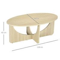 HOMCOM Masa Laterala Canapea, Masa Laterala pentru Camera de Zi, Masuta de Cafea Ovala de Casa de Vacanta pentru Acasa, Stejar(m-3)