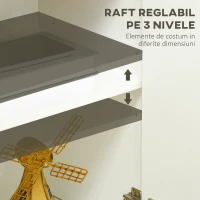 Homcom Bufet Bucatarie – Cu 3 Usi & Rafturi Reglabile, Modern si Practic(m-5)