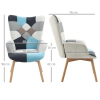 Homcom Scaun Decorativ Tapitat cu Brat & Spatar Capitonati – Dormitor(m-3)