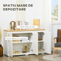 Homcom Bufet Bucatarie – Cu 3 Usi & Rafturi Reglabile, Modern si Practic(m-4)