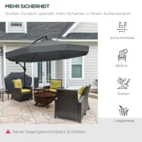 Parasol Outsunny z korbą ręczną i moskitierą, dla 8 osób, obrotowy 360°, 2,95 m x 2,95 m x 2,4 m, zielony(m-4)