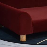 PawHut Hundesofa mit Tierohren Form, Haustiersofa mit Weichem Samtbezug Holzbeinen, Hundebett, Katzensofa, 81 x 53 x 45,5 cm(m-9)
