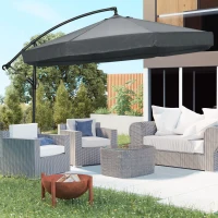 Parasol Outsunny z korbą ręczną i moskitierą, dla 8 osób, obrotowy 360°, 2,95 m x 2,95 m x 2,4 m, zielony(m-2)