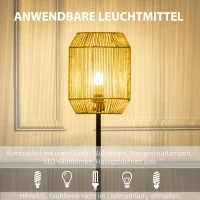 HOMCOM 2-delige lichtset. 1 vloerlamp, 1 tafellamp, 38 cm x 38 cm x 158 cm, naturel + zwart(m-7)