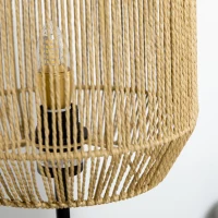 HOMCOM 2-delige lichtset. 1 vloerlamp, 1 tafellamp, 38 cm x 38 cm x 158 cm, naturel + zwart(m-9)