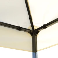 Outsunny Pérgola de Jardim 300x300x265 cm com Duplo Teto e Estrutura de Aço Proteção Solar para Festas Eventos ao Ar Livre Creme(m-7)