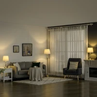 HOMCOM 3-delige vintage designlampenset, 2 tafellampen, 1 vloerlamp, 35,5 cm x 35,5 cm x 146 cm, zilver+wit(m-10)