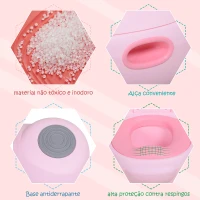 HOMCOM Bacio para Bebé em Forma de Hipopótamo 2 em 1 com Cubo Amovível e Escova de Limpeza 40x30x23 cm Rosa(m-6)