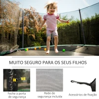 HOMCOM Rede de Segurança para Trampolim Rede de Substituição para Trampolins Ø366x180 cm Preto(m-5)