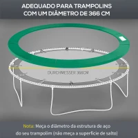 HOMCOM Cobertura de Proteção Ø366 cm de Borda de Trampolim Espuma de Proteção para Trampolim para Exterior Verde(m-5)