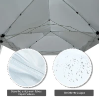 Outsunny Tenda para Festas 591x297x255cm Tenda de Jardim Dobrável com 4 Paredes Laterais com Janelas Branco(m-6)