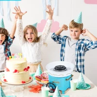 HOMCOM Máquina de Algodão Doce Estilo Retrô Potência 450W-550W Doce com Colher Medidora e 10 Palitos de Bambu 30x30x28cm Azul(m-2)