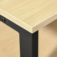 HOMCOM Móvel Cabide de Entrada de Metal com 3 Prateleiras e 4 Ganchos 60x40x175 cm Preto e Madeira(m-8)