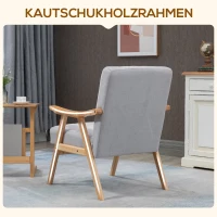 HOMCOM fauteuil, gestoffeerde stoel met armleuningen, grijs(m-5)