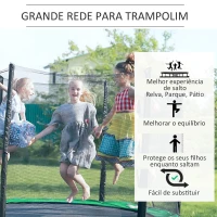 HOMCOM Rede de Segurança para Trampolim Rede de Substituição para Trampolins Ø305x180 cm Preto(m-4)