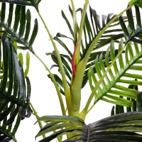 Outsunny Palmeira Artificial 150cm com Aspecto Realista Planta Artificial Decorativa com Vaso Casa Varanda Jardim Verde(m-8)