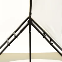 Outsunny Pérgola de Jardim Pérgola para Exterior com Duplo Teto de Ventilação e 4 Colunas de Aço 295x392x270 cm Creme(m-8)