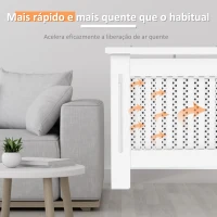 HOMCOM Cobertura de Radiador de MDF Cobertura para Radiador com Prateleira Estilo Moderno 78x19x82 cm Branco(m-4)