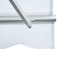 Outsunny Toldo Manual Dobrável de Alumínio Toldo para Varanda com Ângulo Ajustável e Manivela 300x250 cm Branco(m-8)