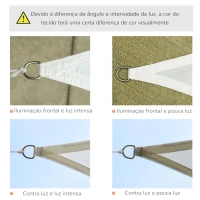 Outsunny Vela de Sombra Triangular 3x3x3 m Toldo Vela de Poliéster com Proteção UV Aneis em Forma de D e Cordas para Jardim Pátio Piscina Creme(m-5)