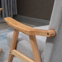 HOMCOM fauteuil, gestoffeerde stoel met armleuningen, grijs(m-7)