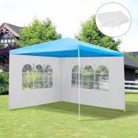 Outsunny Conjunto de 2 Paredes Laterais para Tendas de 3x3m e 3x6m Paredes Laterais para Tendas com Janelas Transparentes 293x193cm Branco(m-2)