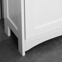 kleankin Coluna Casa de Banho com 3 Compartimentos de Armazenamento Porta e Prateleiras Ajustáveis 34x23x165cm Branco(m-9)