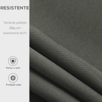 Outsunny Toldo Manual 3,5x2,5 m de Alumínio Toldo de Varanda Pátio com Manivela e Proteção Solar UV para Jardim Exterior Cinza(m-4)