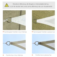 Outsunny Vela de Sombra Triangular 4x4x4 m Toldo Vela de Poliéster com Proteção UV Aneis em Forma de D e Cordas para Jardim Pátio Piscina Creme(m-5)