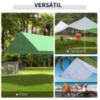 Outsunny Barra de Apoio para Tendas e Abrigos de Campismo Barra para Tenda de Campismo Fácil de Montar Ø25mmx3m Branco(m-5)