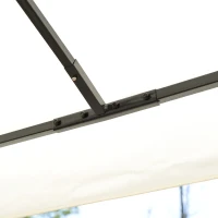 Outsunny Pérgola de Jardim Pérgola para Exterior com Duplo Teto de Ventilação e 4 Colunas de Aço 295x392x270 cm Creme(m-7)