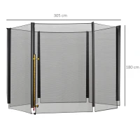 HOMCOM Rede de Segurança para Trampolim Rede de Substituição para Trampolins Ø305x180 cm Preto(m-3)