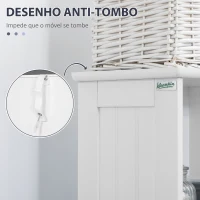 kleankin Coluna Casa de Banho com 3 Compartimentos de Armazenamento Porta e Prateleiras Ajustáveis 34x23x165cm Branco(m-6)