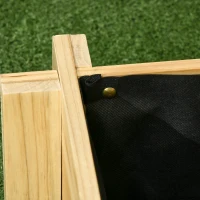 Outsunny verhoogd bed 3-laags bloembak met stoffen voering voor balkonhout(m-8)