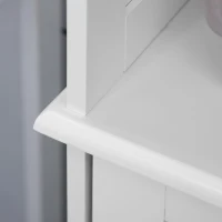 kleankin Coluna Casa de Banho com 3 Compartimentos de Armazenamento Porta e Prateleiras Ajustáveis 34x23x165cm Branco(m-7)