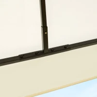 Outsunny Pérgola de Jardim 300x300x265 cm com Duplo Teto e Estrutura de Aço Proteção Solar para Festas Eventos ao Ar Livre Creme(m-9)