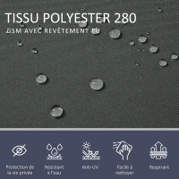 Outsunny Double Store latéral Brise-Vue paravent rétractable dim. 6L x 1,80H m Polyester Anti-UV Gris(m-4)