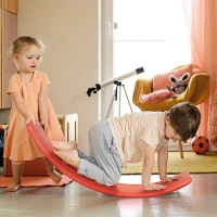 ZONEKIZ Balance Board Kids Wobble Board, Stepping Stone, Montessori Toy for Children, Nursery Toy, for Ages 3-6 Years, 82 x 27.5 x 19.5cm - Red(m-10)