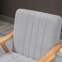 HOMCOM fauteuil, gestoffeerde stoel met armleuningen, grijs(m-6)