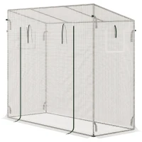 Outsunny Buitenkas, serre met roldeur, tomatenkas met stalen zijraam(m-11)