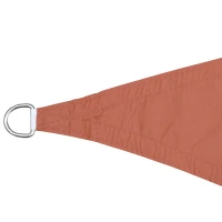 Outsunny Vela de Sombra Triangular 3x3x3 m Toldo Vela de Poliéster com Proteção UV Aneis em Forma de D e Cordas para Jardim Pátio Piscina Terracota(m-8)