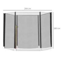 HOMCOM Rede de Segurança para Trampolim Rede de Substituição para Trampolins Ø244x180 cm Preto(m-3)