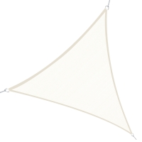 Outsunny Vela de Sombra Triangular 6x6x6 m Toldo Vela de Poliéster com Proteção UV Aneis em Forma de D e Cordas para Jardim Pátio Piscina Creme