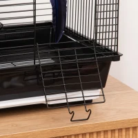 PawHut Metal Bird Cage for Finch, Canary w/ Food Containers, Swing Ring, Tray Handle, 39 x 33 x 47cm(m-9)